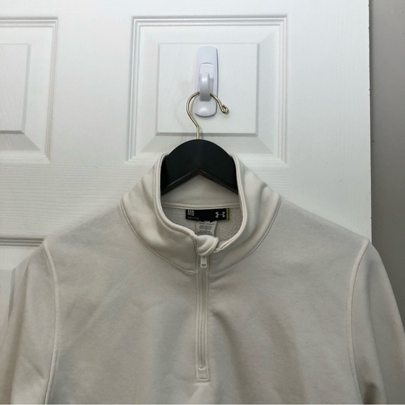Under Armour Women's Delma 1/4 Zip Fleece Cold Outerlayer Pullover in White M - Picture 12 of 16